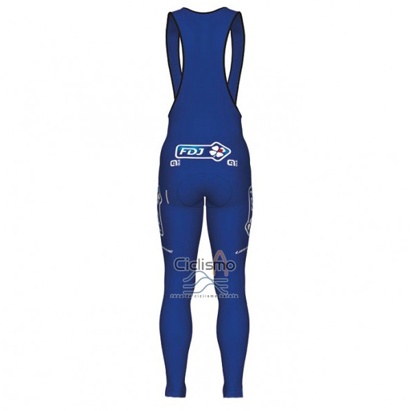 Fdj Ropa Ciclismo Culotte Largo 2017 Mangas Largas Azul y Blanco
